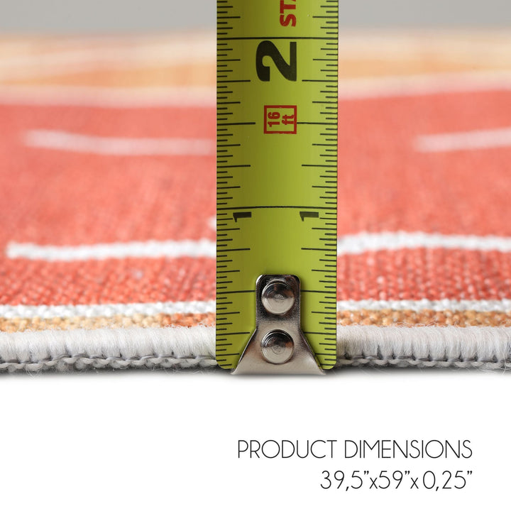 Low Pile- Non-Slip- Educational Kids Rug for Playroom |Basketball Pattern |39.5 x 59 Inches