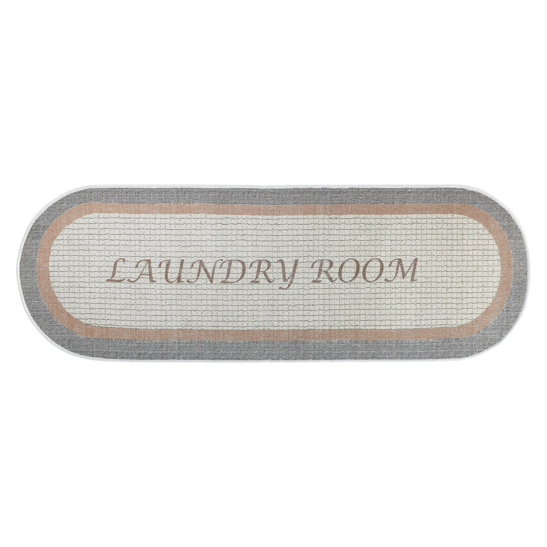 Non Skid Washable Laundry Room Rug Runner - 20" x 59" | Gray&Brown
