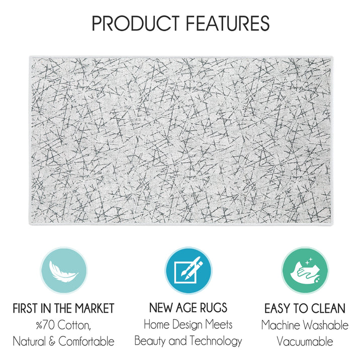 Geometric Design Multipurpose Floor Mat | 24"x44" | White