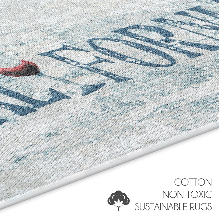 US States California Design 3 Piece Bathroom Rugs Set | Blue