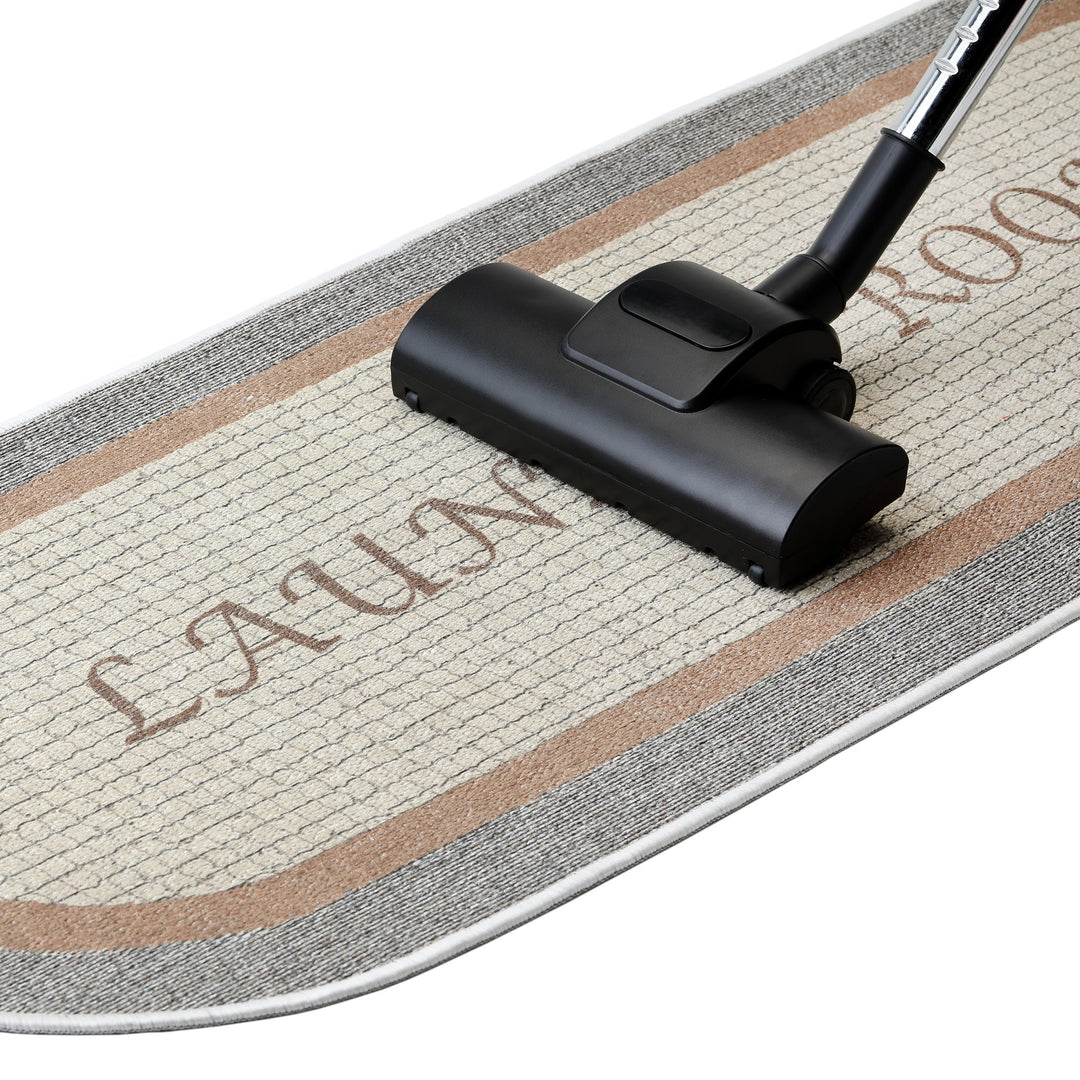 Non Skid Washable Laundry Room Rug Runner - 20" x 59" | Gray&Brown