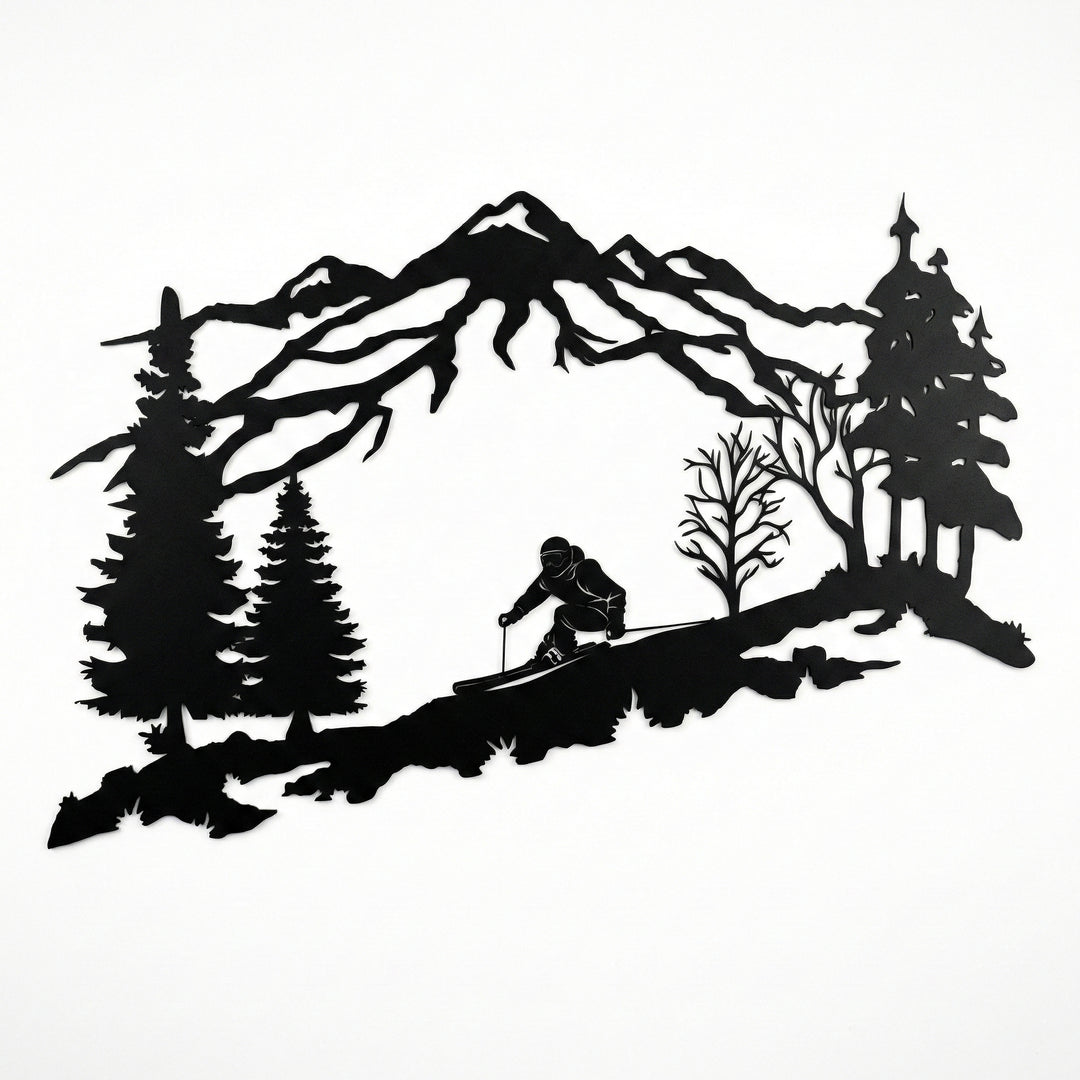 Arte de Pared de Metal del Esquiador