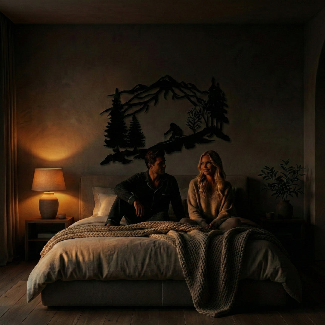 Arte de Pared de Metal del Esquiador