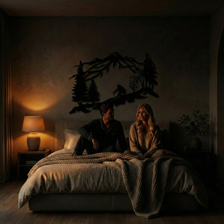 Arte de Pared de Metal del Esquiador