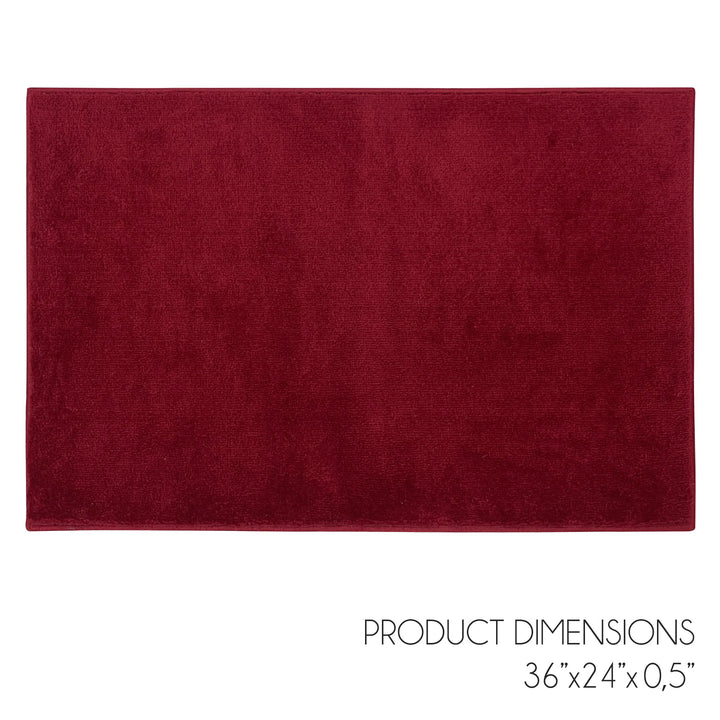 Sussex Home, Landing Rug, Slip Resistant Indoor Carpets Includes Adhesive Tape  2' x 3'-Solid Collection |Red