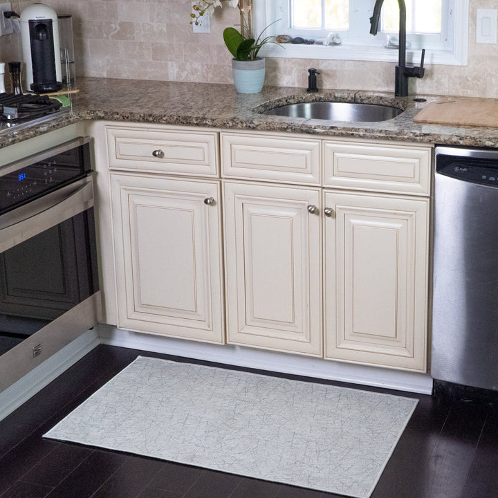 Geometric Design Multipurpose Floor Mat | 24"x44" | White