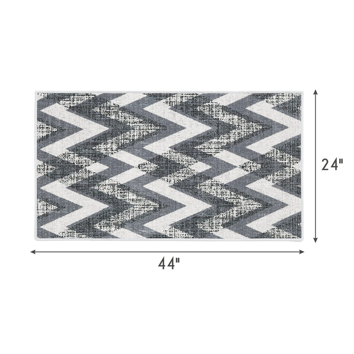 Chevron Design Multipurpose Floor Mat | 24"x44" | Gray