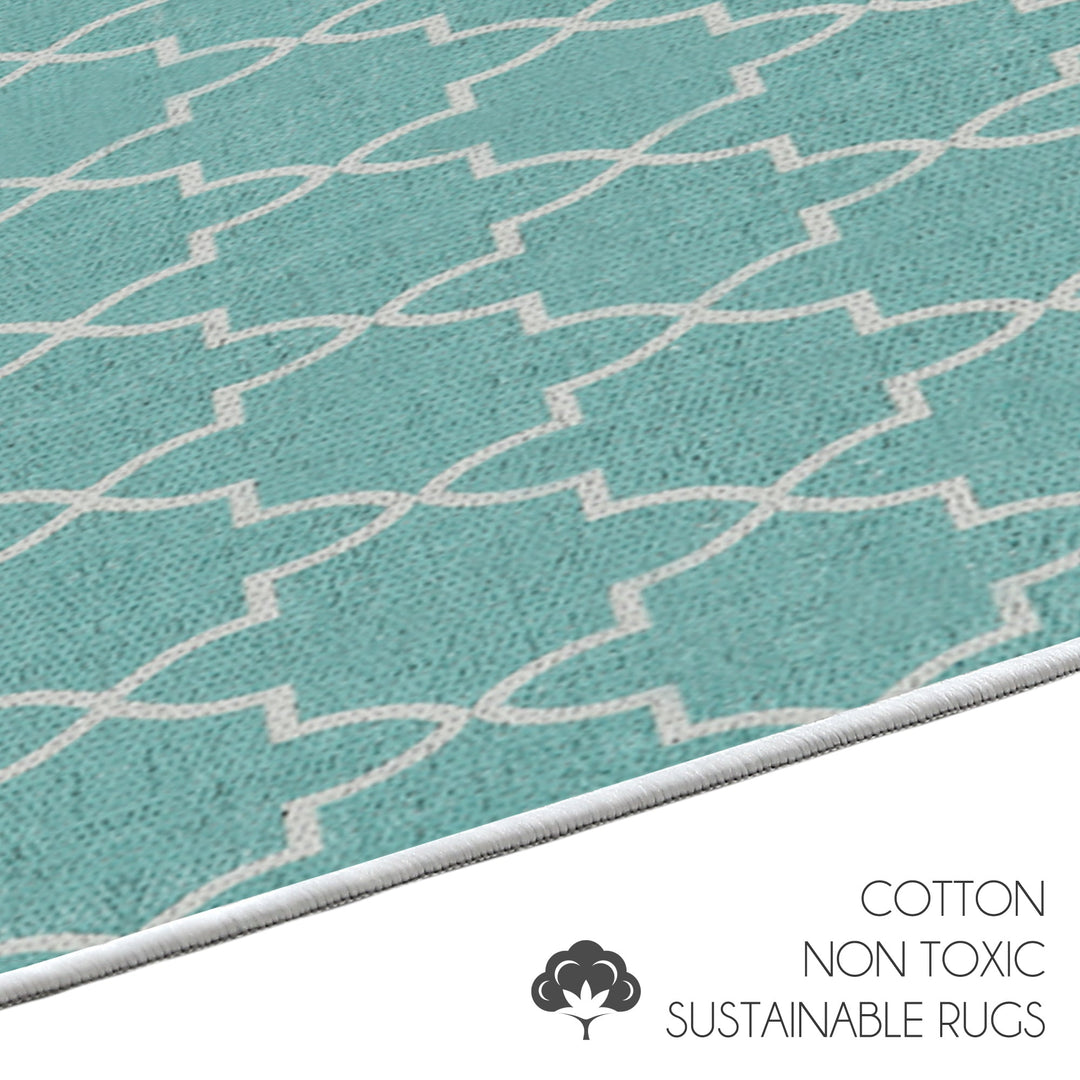 Geometric Design Multipurpose Floor Mat | 20"x31" | Turquoise