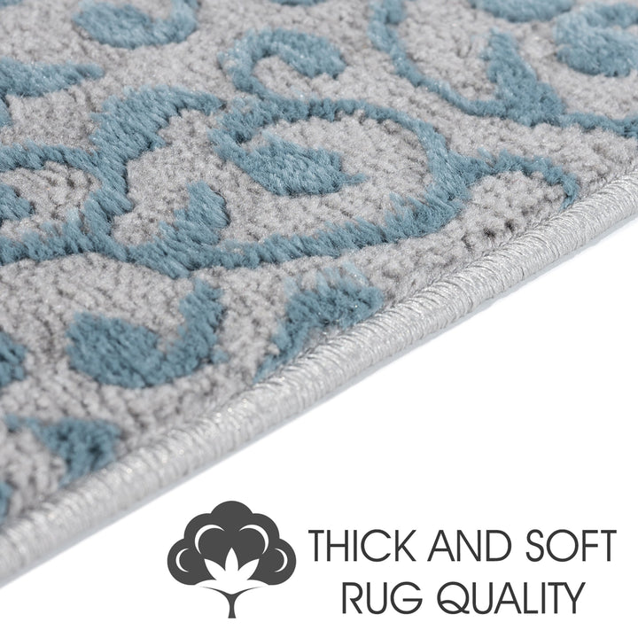 Stair Treads Rug 9"x28" Leaves Collection | Teal