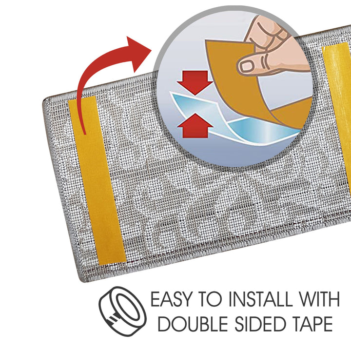 Stair Treads Rug 9"x28" Leaves Collection | Teal