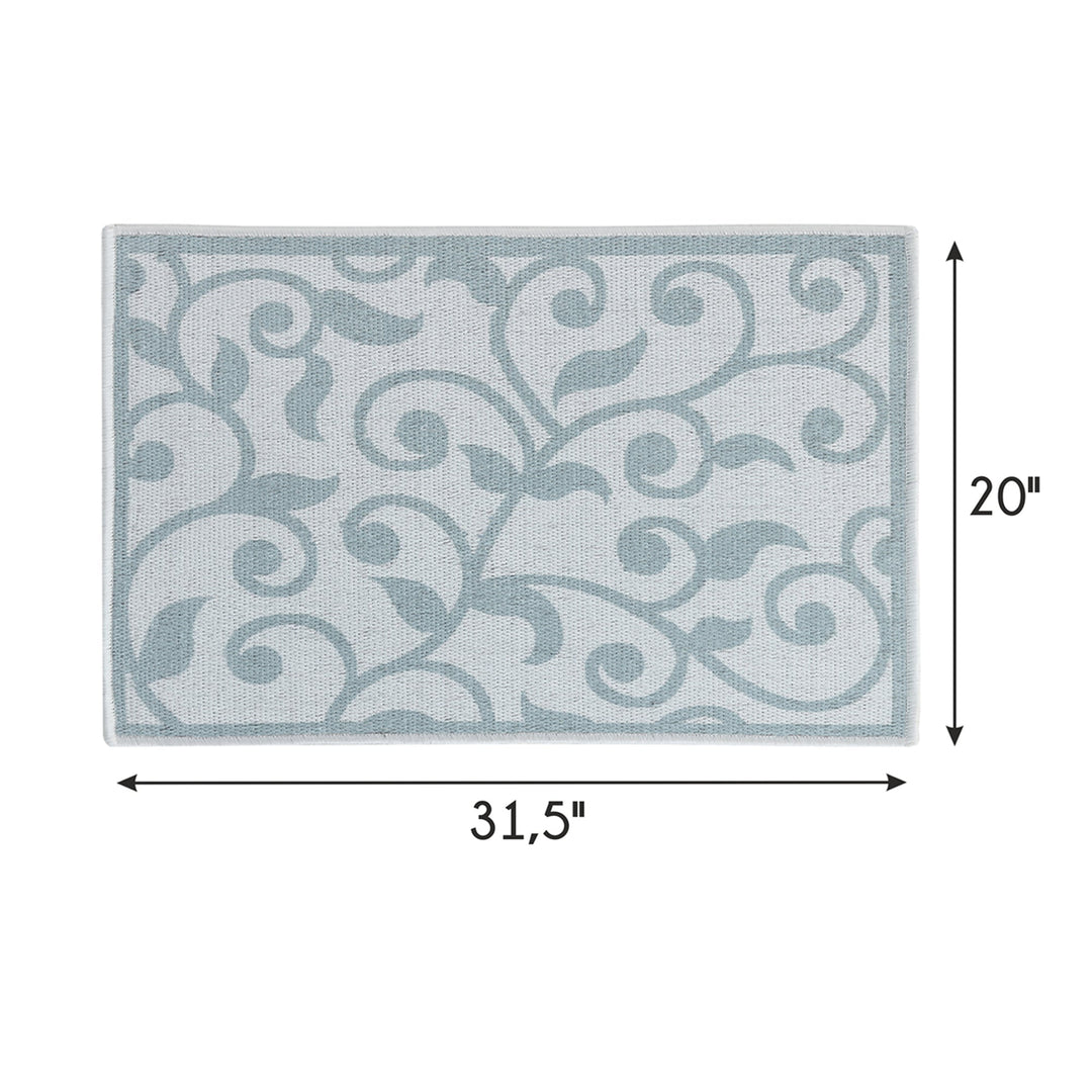 Floral Design Multipurpose Floor Mat | 20"x31" | Teal