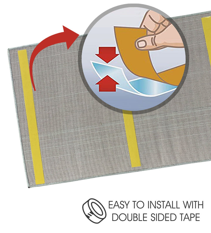 Sussex Home, Landing Rug, Slip Resistant Indoor Carpets Includes Adhesive Tape  2' x 3'-Solid Collection |Red