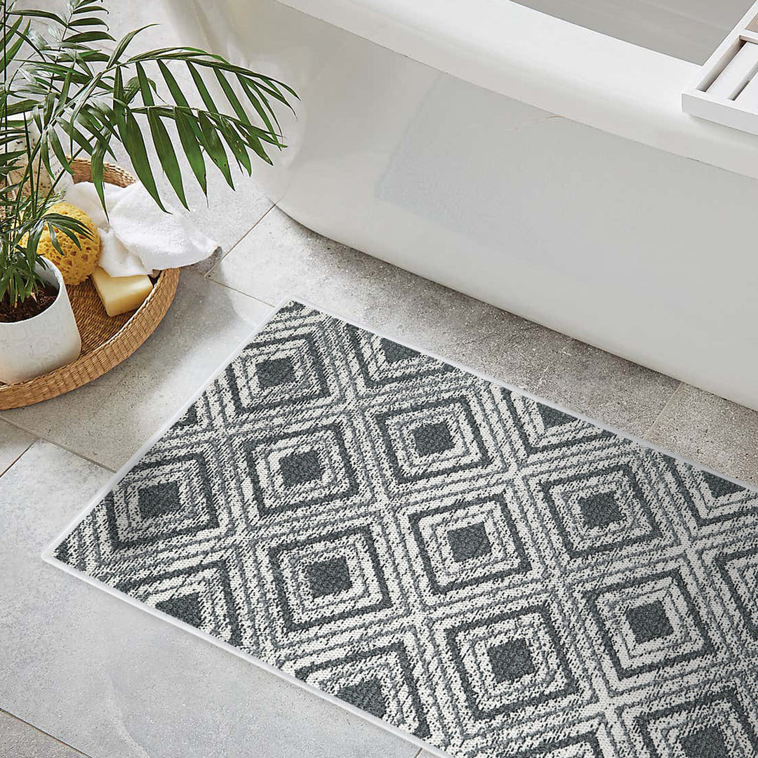 Geometric Design Multipurpose Floor Mat | 20"x31" | Gray2