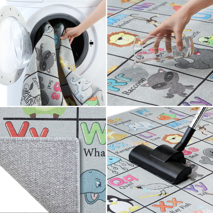 Low Pile- Non-Slip- Educational Kids Rug for Playroom |Playroom Pattern |20 x 59 Inches