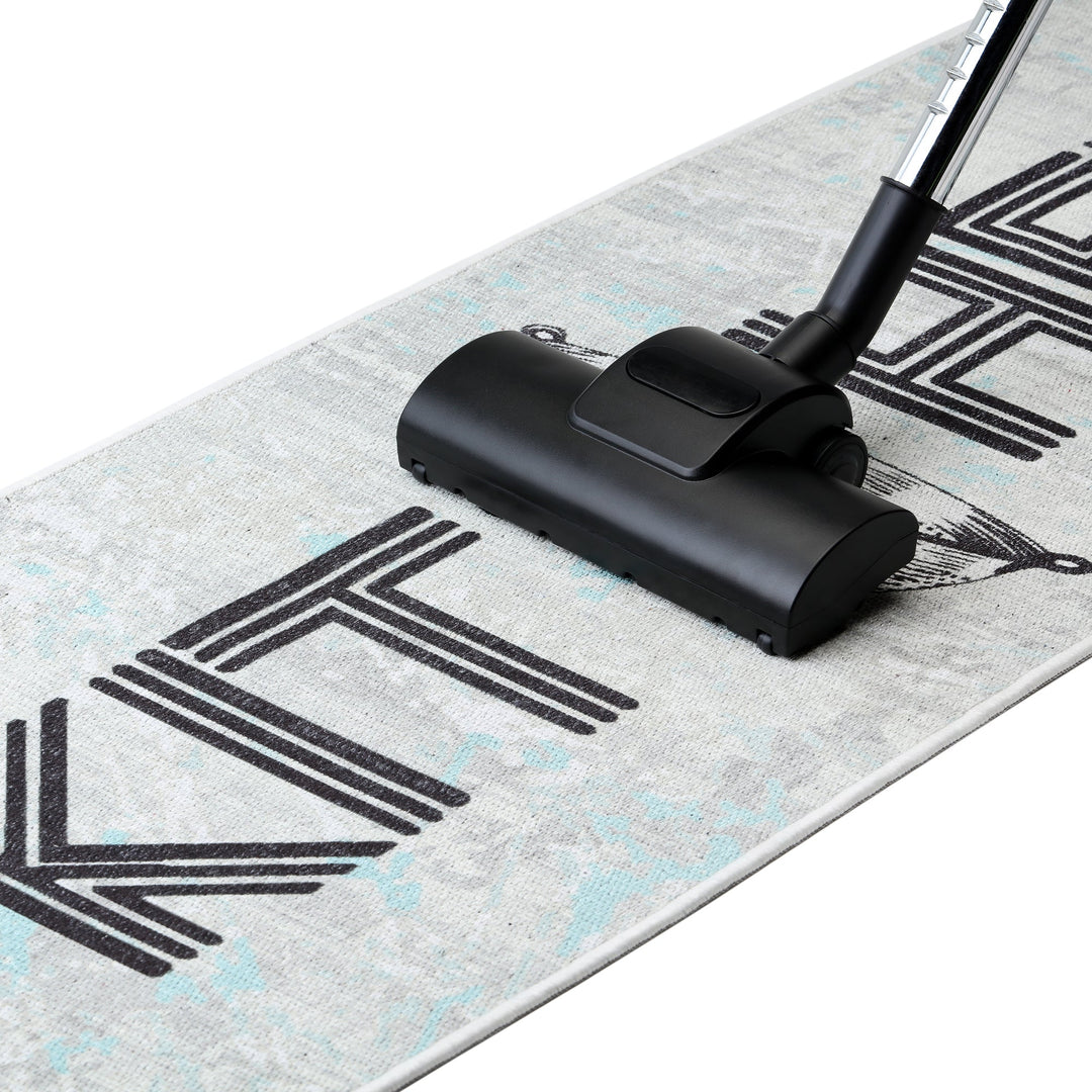 SussexHome Non Skid Washable Kitchen Runner Rug 20" x 59" | Gray&Black&Blue