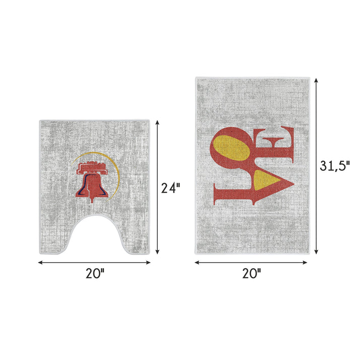 Philadelphia Design 2 Piece Bathroom Rugs Set | Multicolor