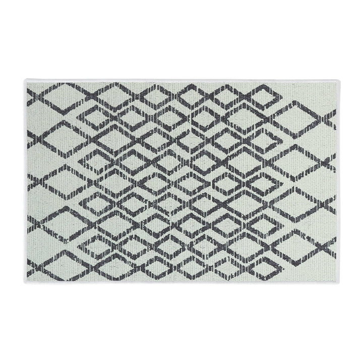 Geometric Diamond Design Multipurpose Floor Mat | 20"x31" | Ivory