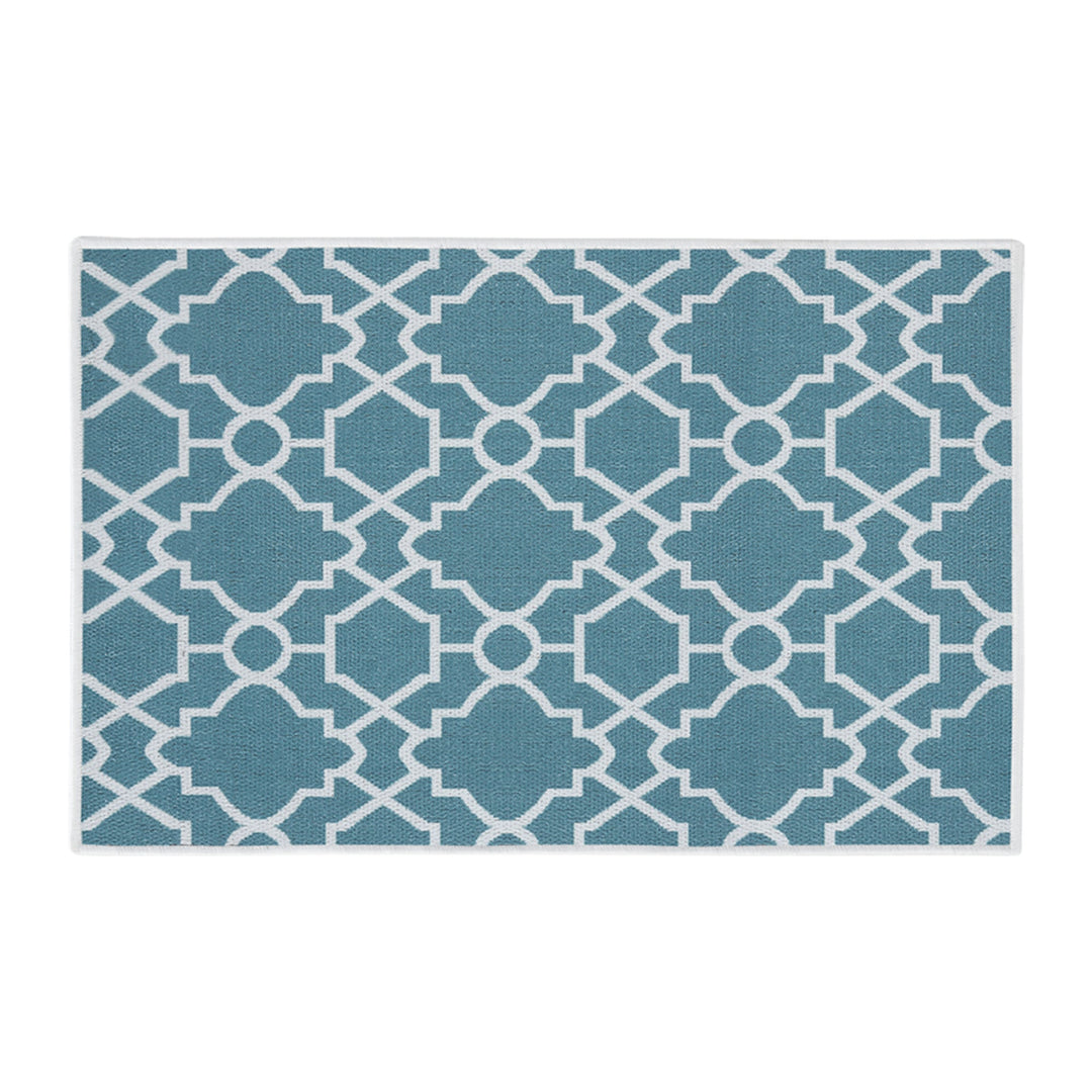 Geometric Graphic Design Multipurpose Floor Mat | 20"x31" | Teal
