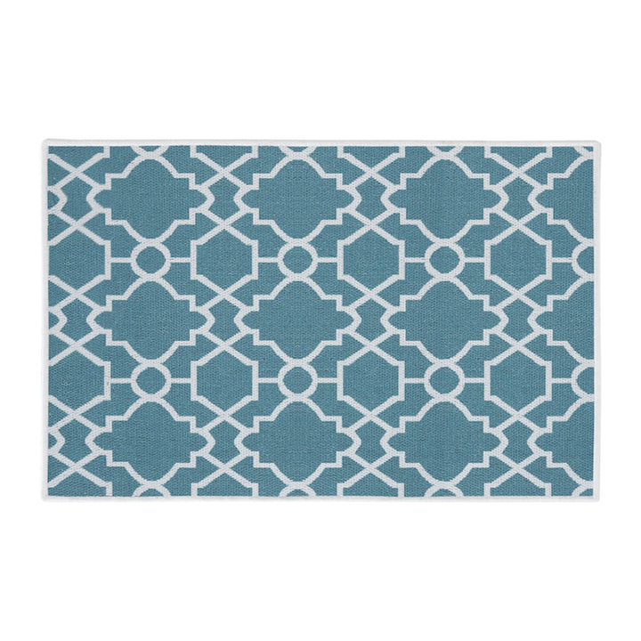 Geometric Graphic Design Multipurpose Floor Mat | 20"x31" | Teal