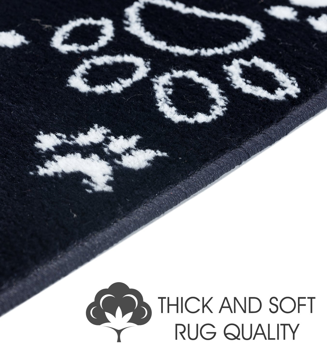 Stair Treads Rug 9"x28" Paw Collection | Navy & White