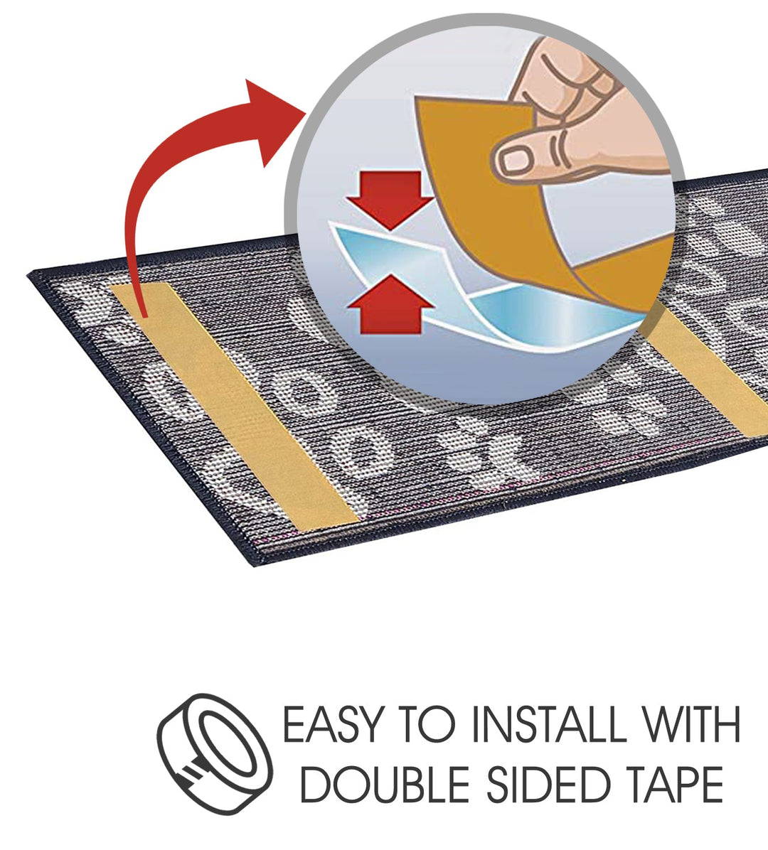 Stair Treads Rug 9"x28" Paw Collection | Navy & White