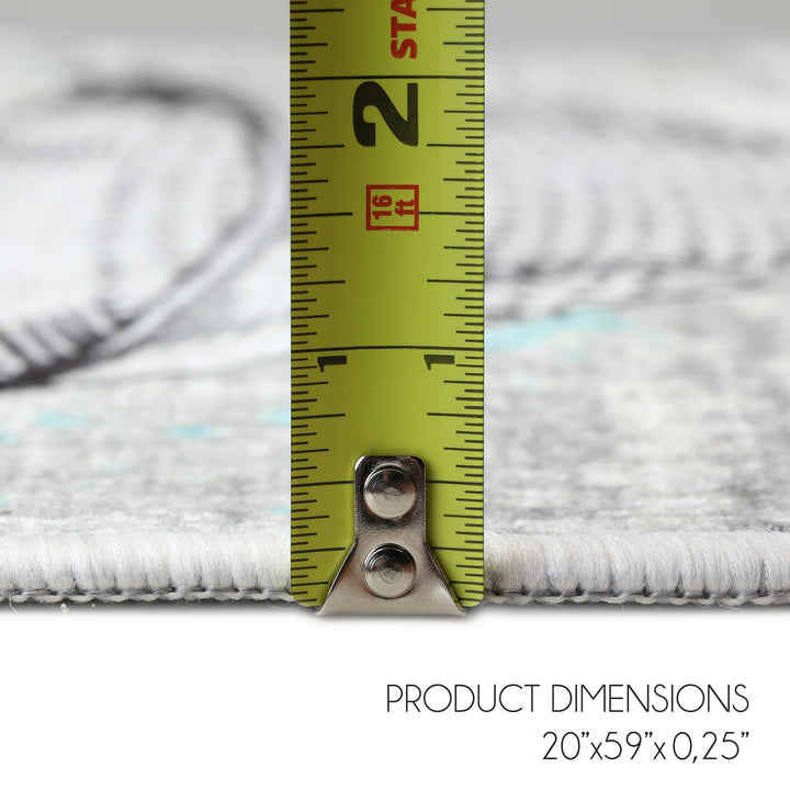 SussexHome Non Skid Washable Kitchen Runner Rug 20" x 59" | Gray&Black&Blue