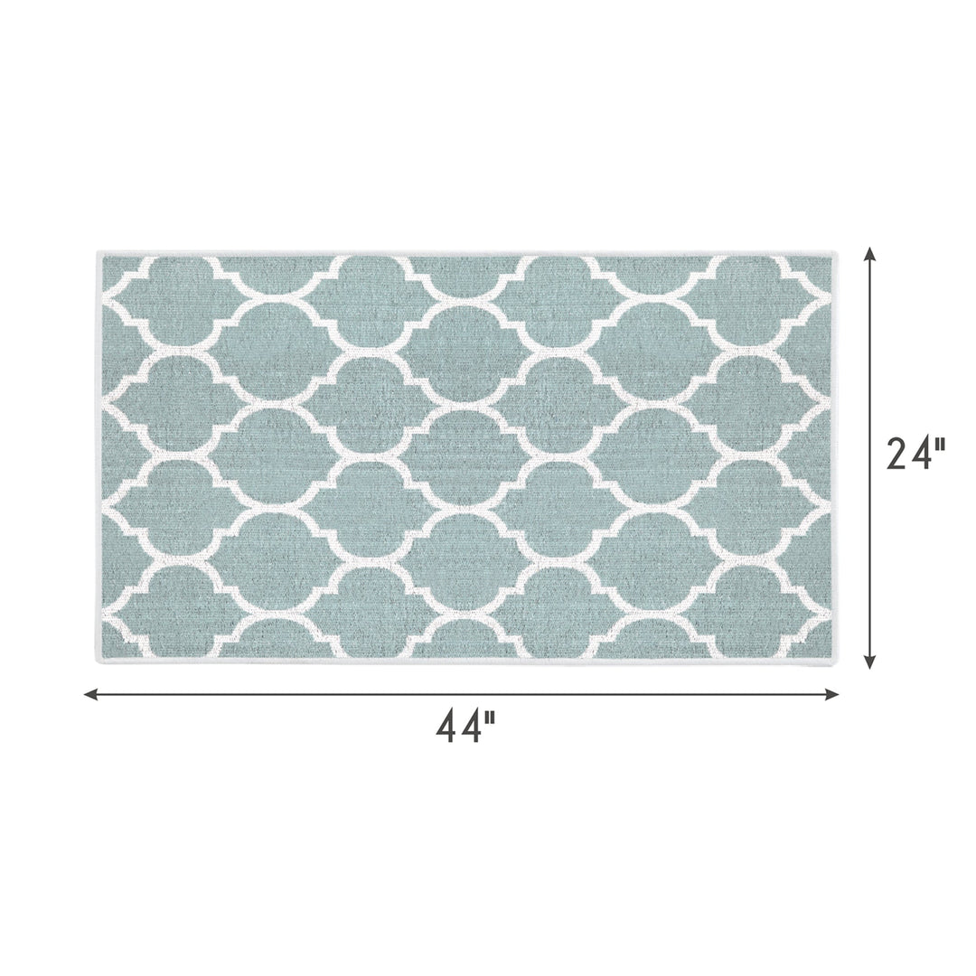 Geometric Design Multipurpose Floor Mat | 24"x44" | Light Teal
