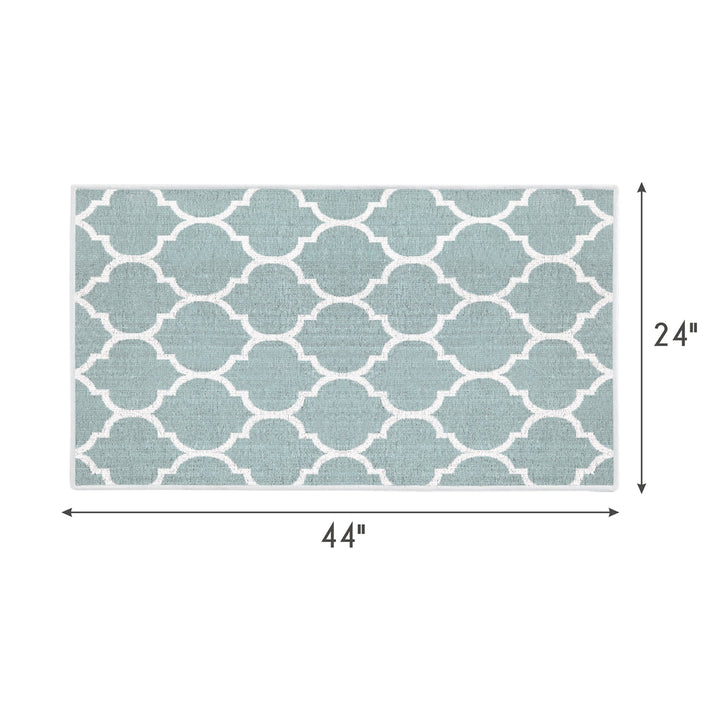 Geometric Design Multipurpose Floor Mat | 24"x44" | Light Teal