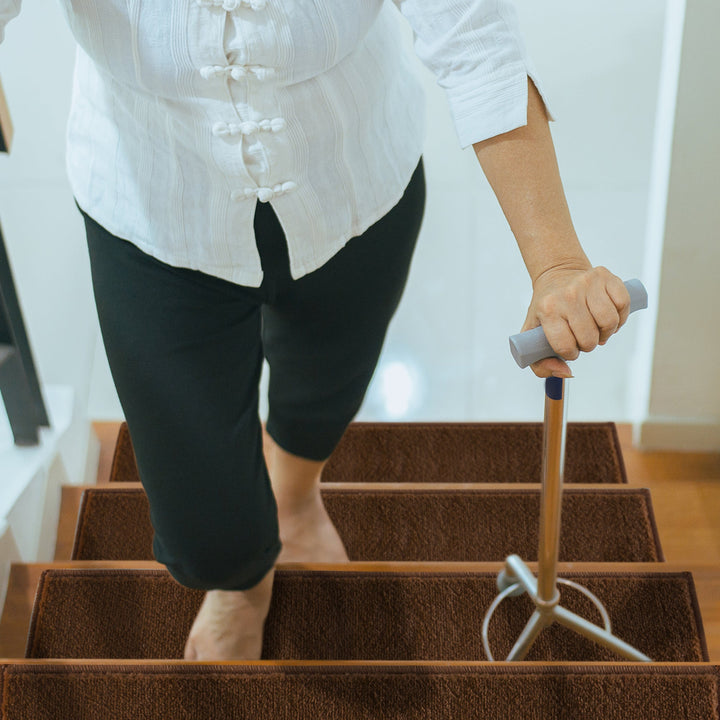 Stair Treads Rug 9"x28" Solid Collection | Brown