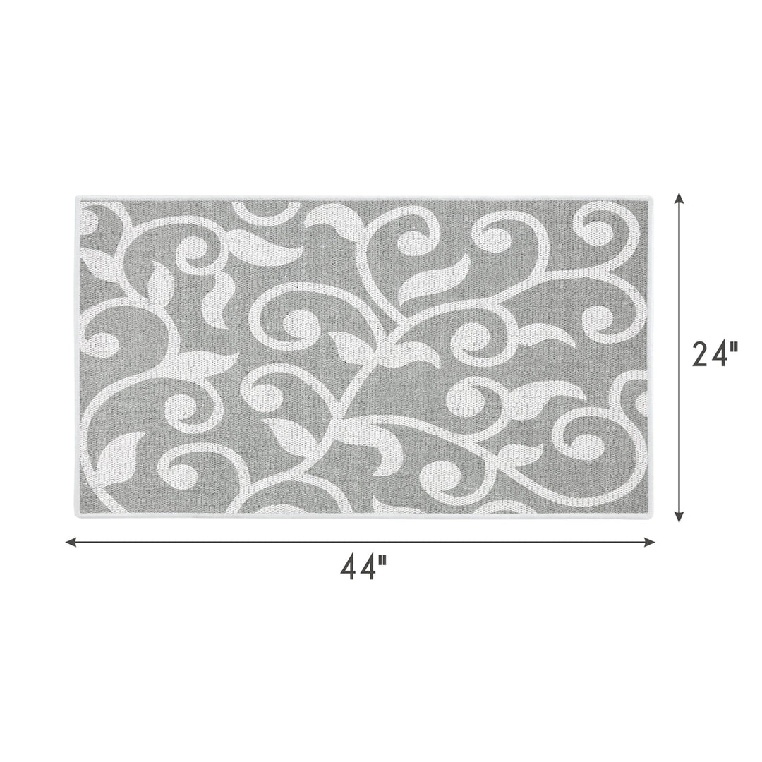 Floral Design Multipurpose Floor Mat | 24"x44" | Gray