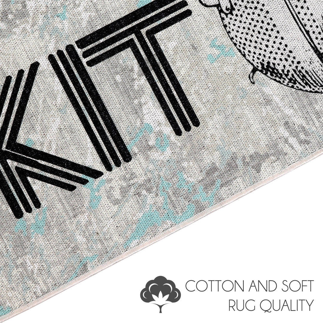 SussexHome Non Skid Washable Kitchen Runner Rug 20" x 59" | Gray&Black&Blue