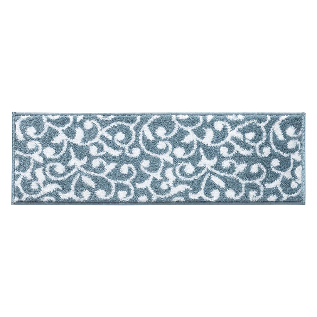 Stair Treads Rug 9"x28" Leaves Collection | Teal-White