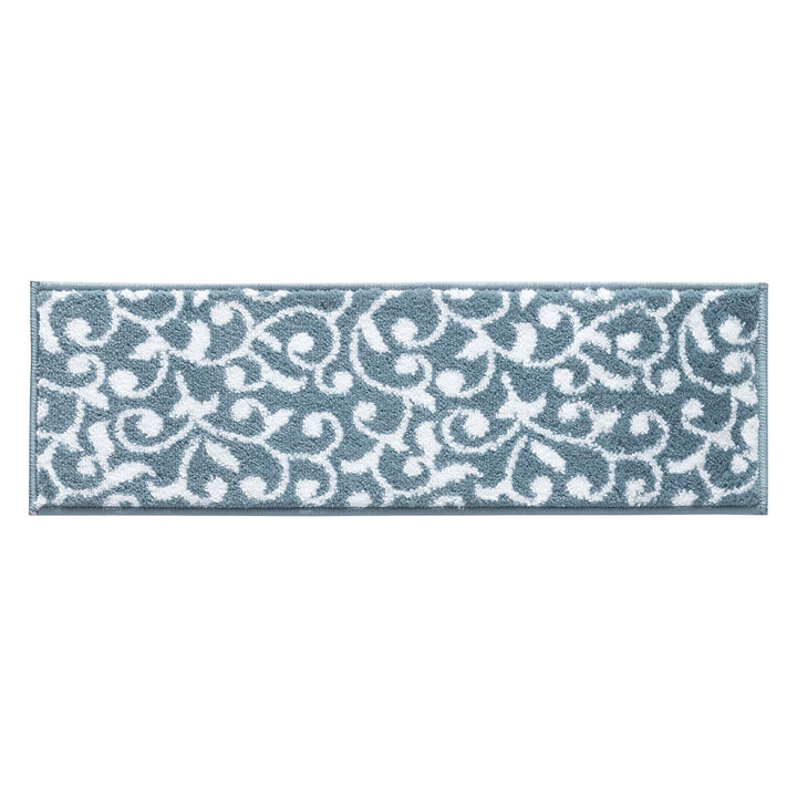 Stair Treads Rug 9"x28" Leaves Collection | Teal-White