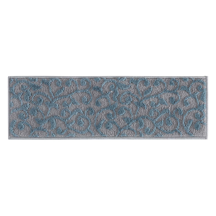 Stair Treads Rug 9"x28" Leaves Collection | Teal