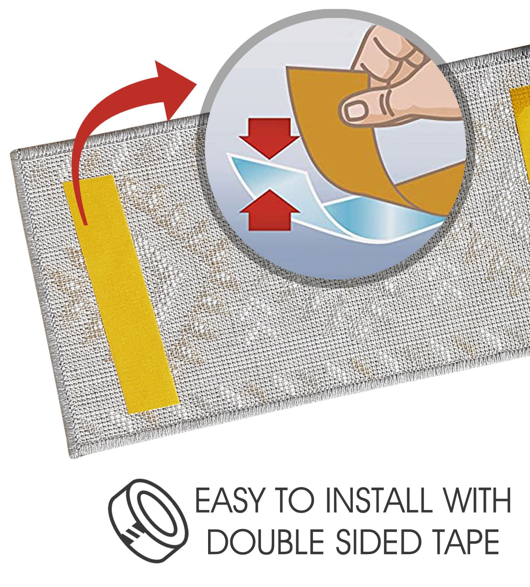 Stair Treads Rug 9"x28" Traditional Collection | Teal & White