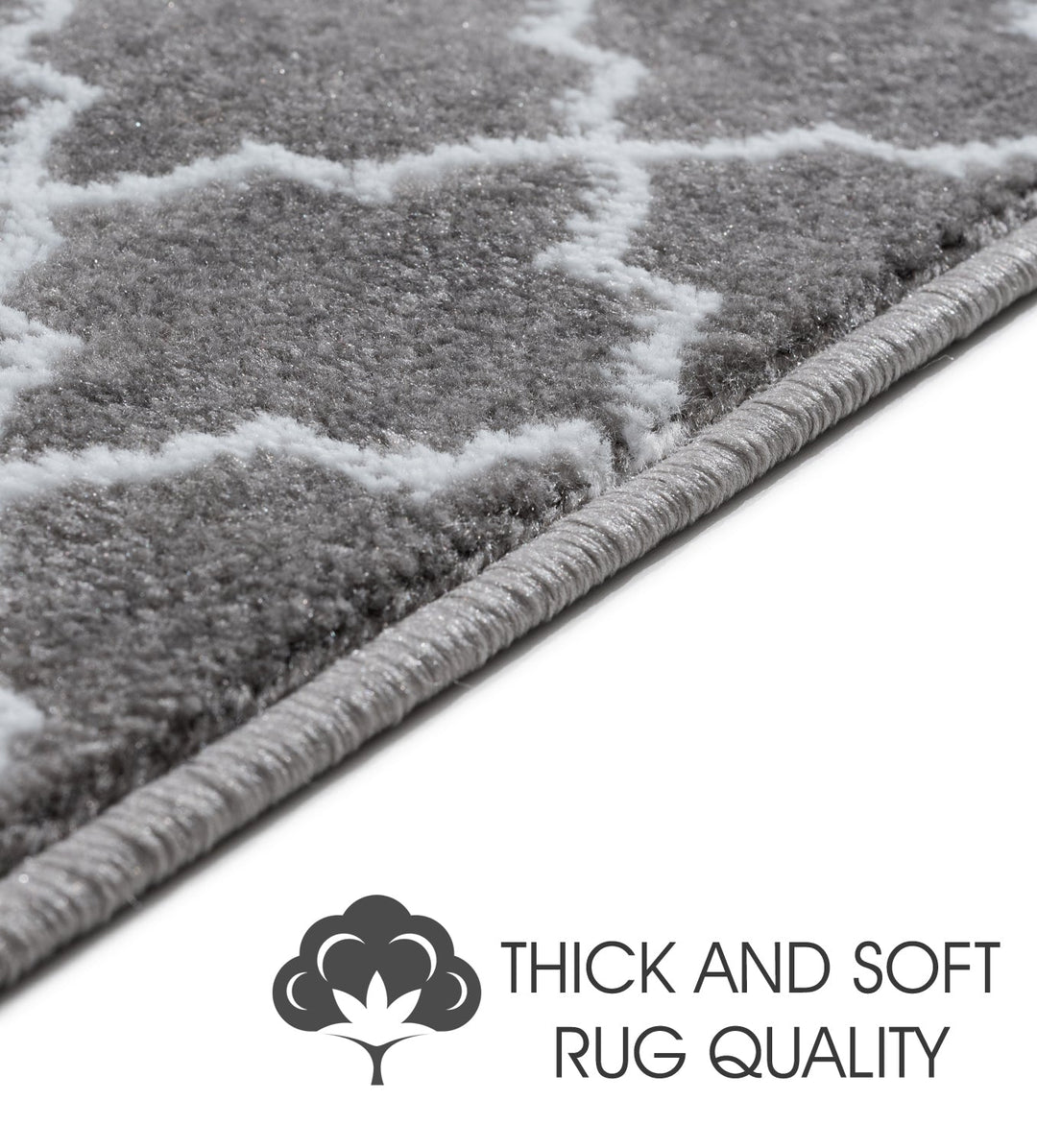 Stair Treads Rug 9"x28" Trellisville Collection | Gray & White