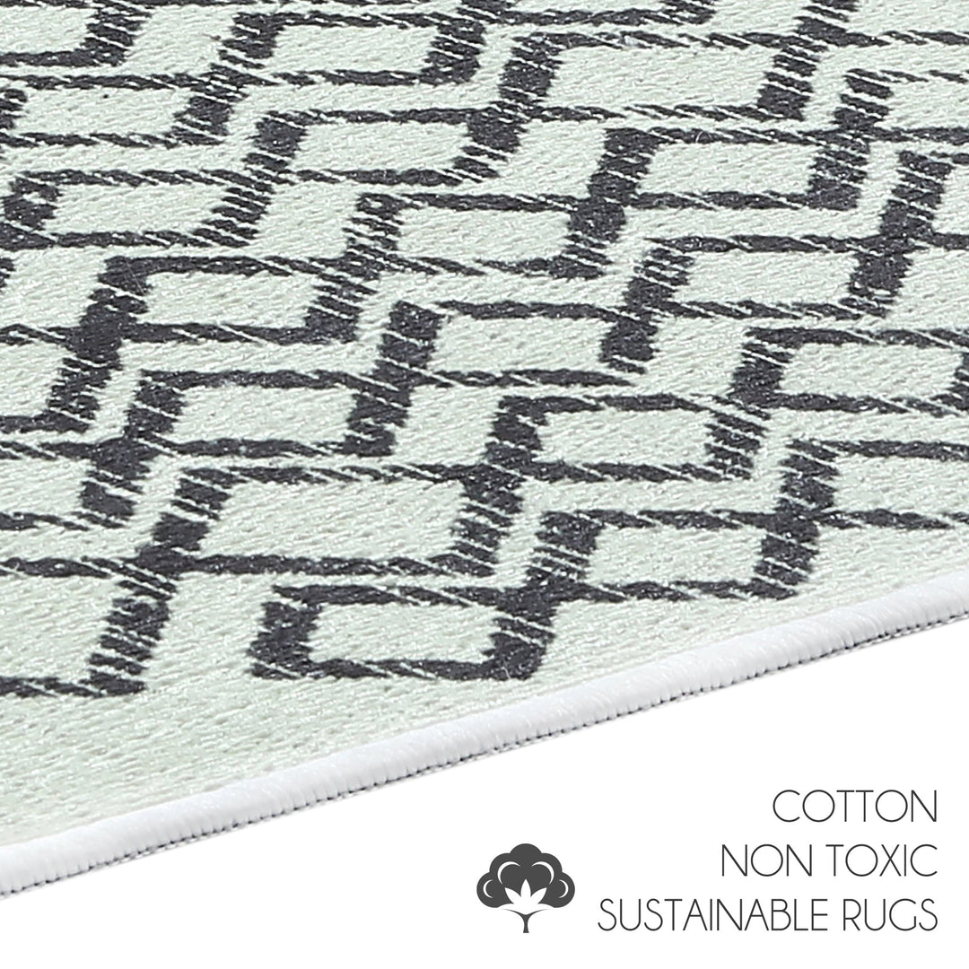 Geometric Diamond Design Multipurpose Floor Mat | 20"x31" | Ivory