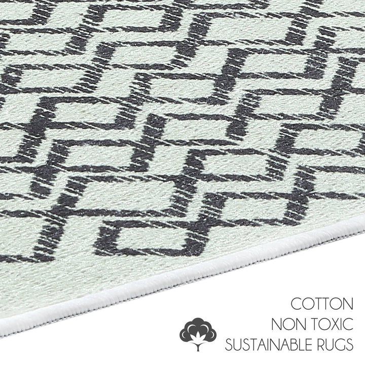 Geometric Diamond Design Multipurpose Floor Mat | 20"x31" | Ivory