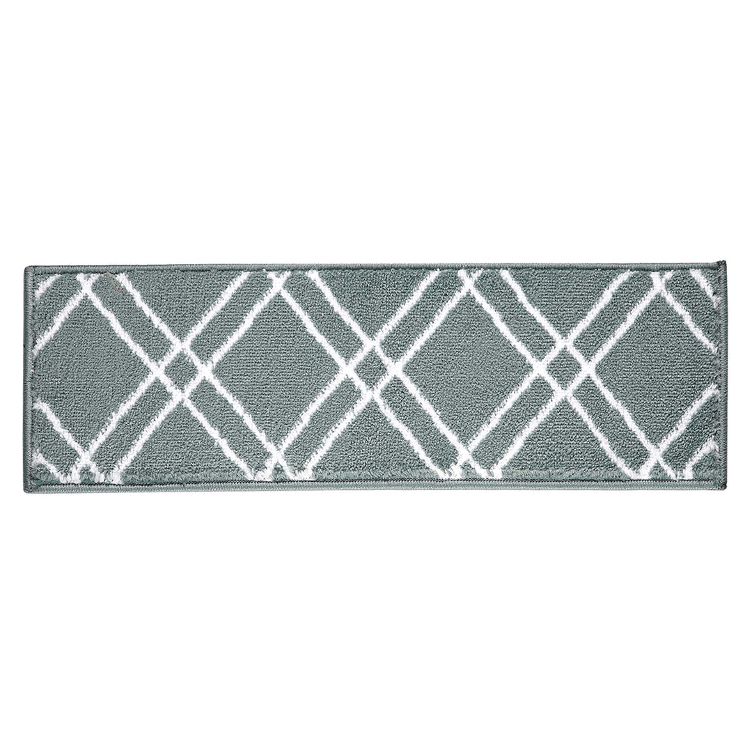 Stair Treads Rug 9"x28" Vintage Collection | Teal & White