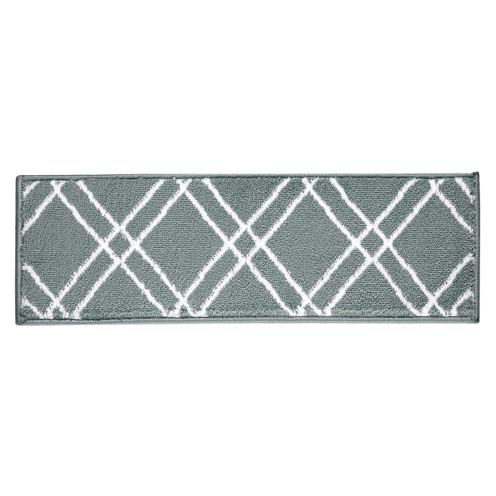 Stair Treads Rug 9"x28" Vintage Collection | Teal & White