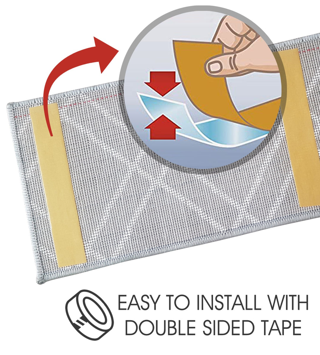 Stair Treads Rug 9"x28" Vintage Collection | Gray & White