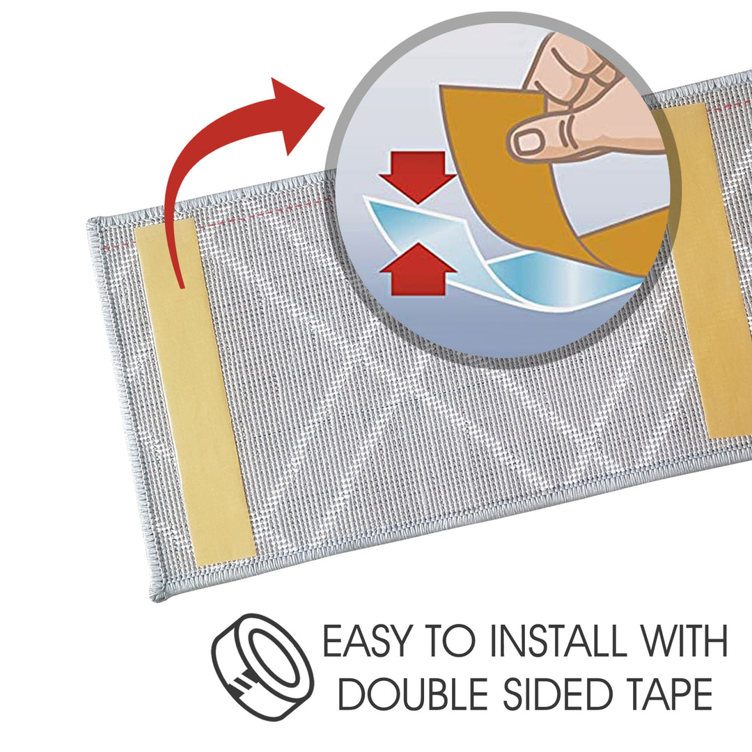 Stair Treads Rug 9"x28" Vintage Collection | Teal & White