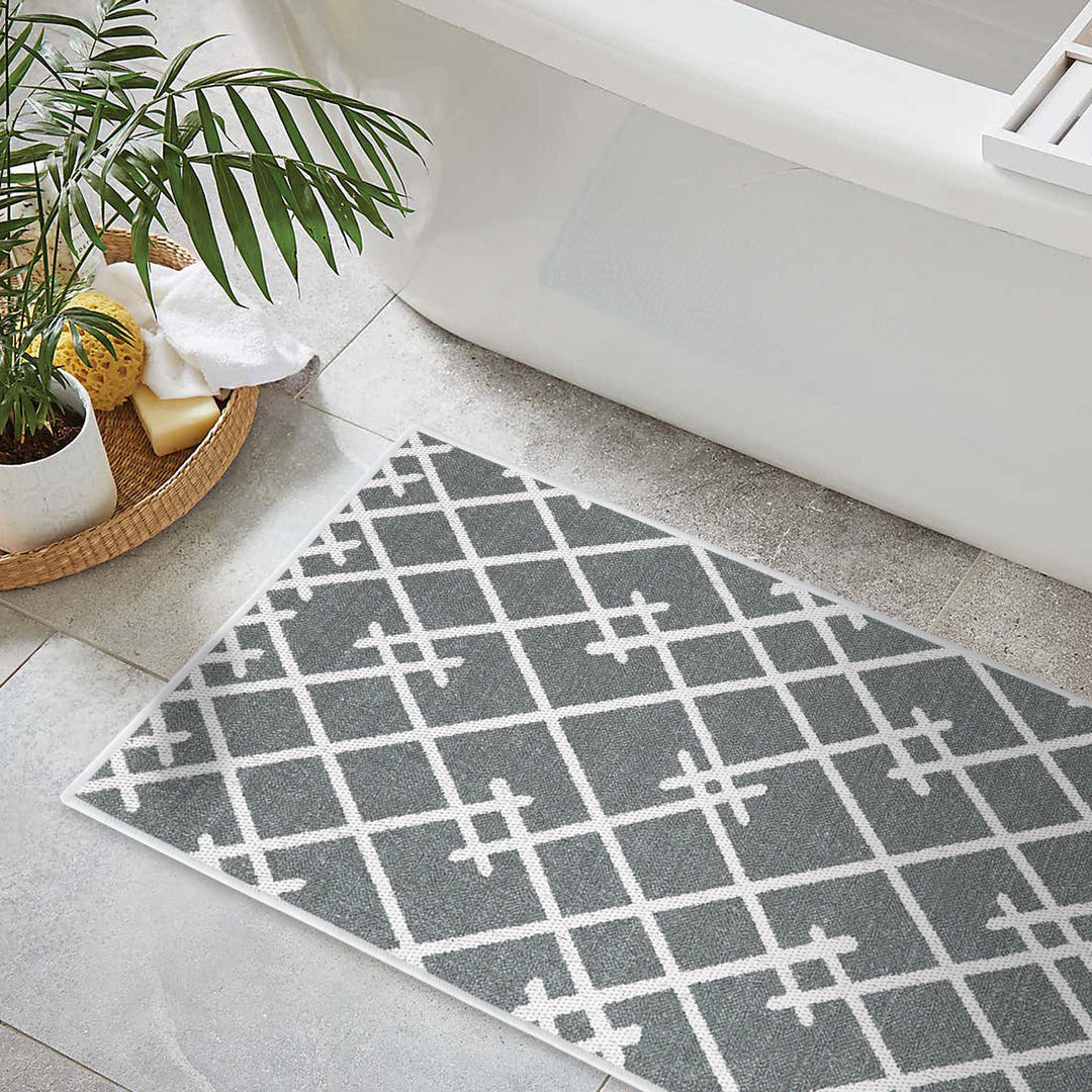 Geometric Design Multipurpose Floor Mat | 20"x31" | Gray