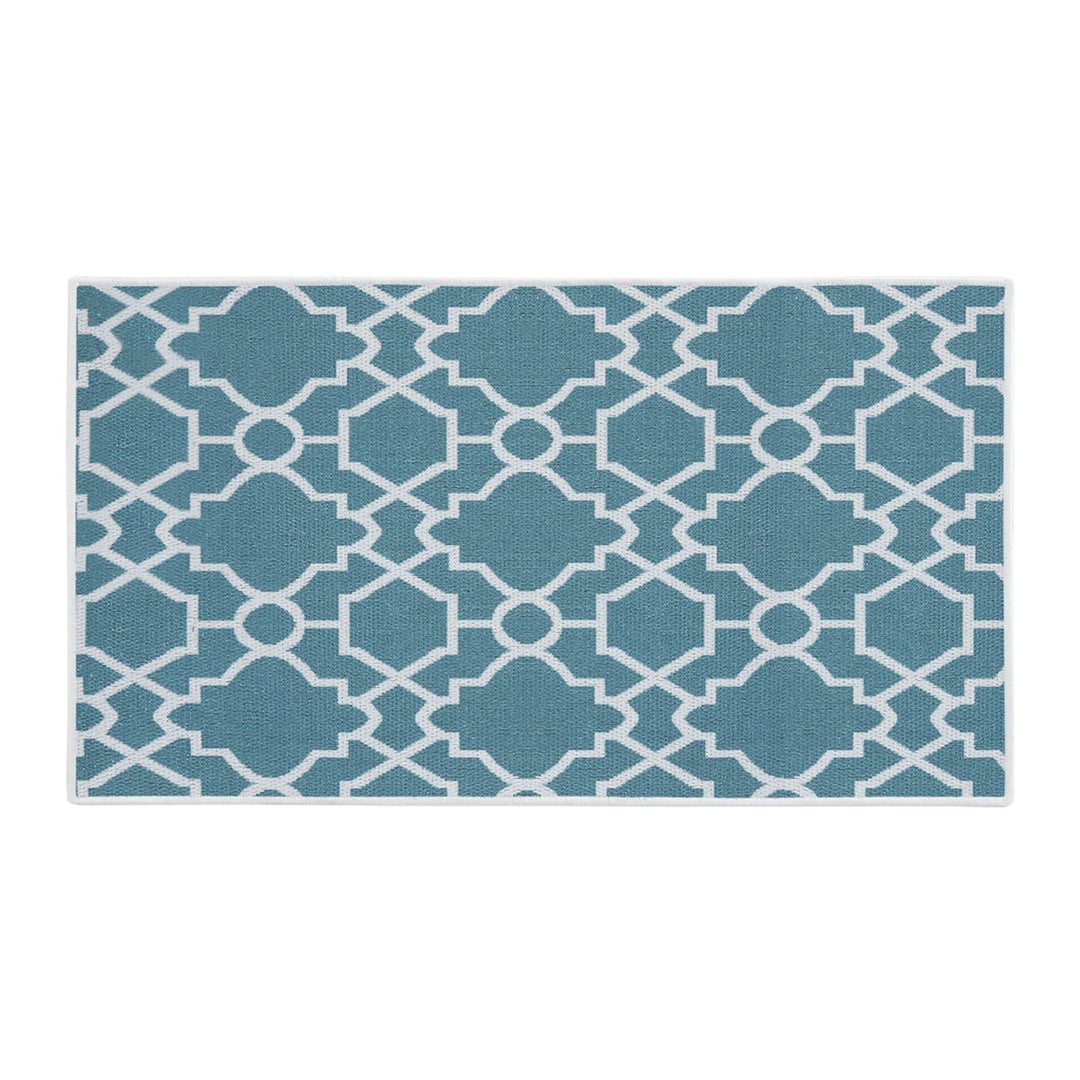 Geometric Graphic Design Multipurpose Floor Mat | 24"x44" | Teal