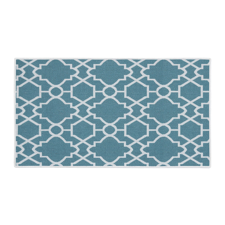 Geometric Graphic Design Multipurpose Floor Mat | 24"x44" | Teal