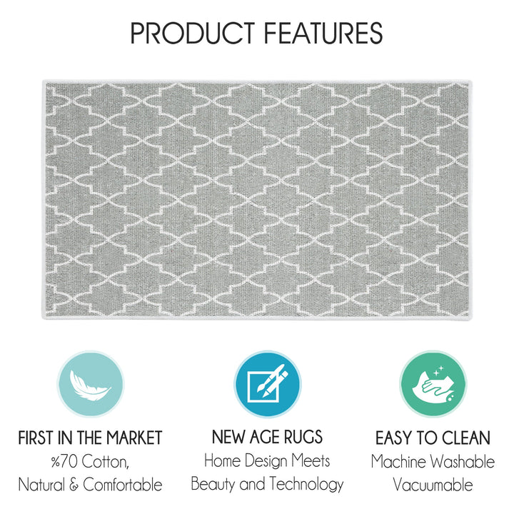 Geometric Design Multipurpose Floor Mat | 24"x44" | Gray