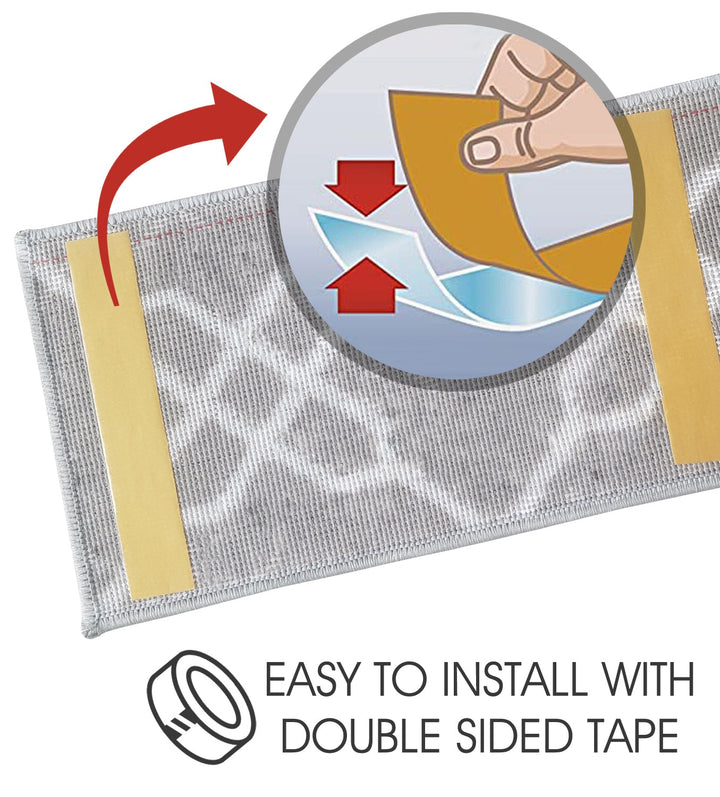 Stair Treads Rug 9"x28" Zigzag Collection | Beige & White