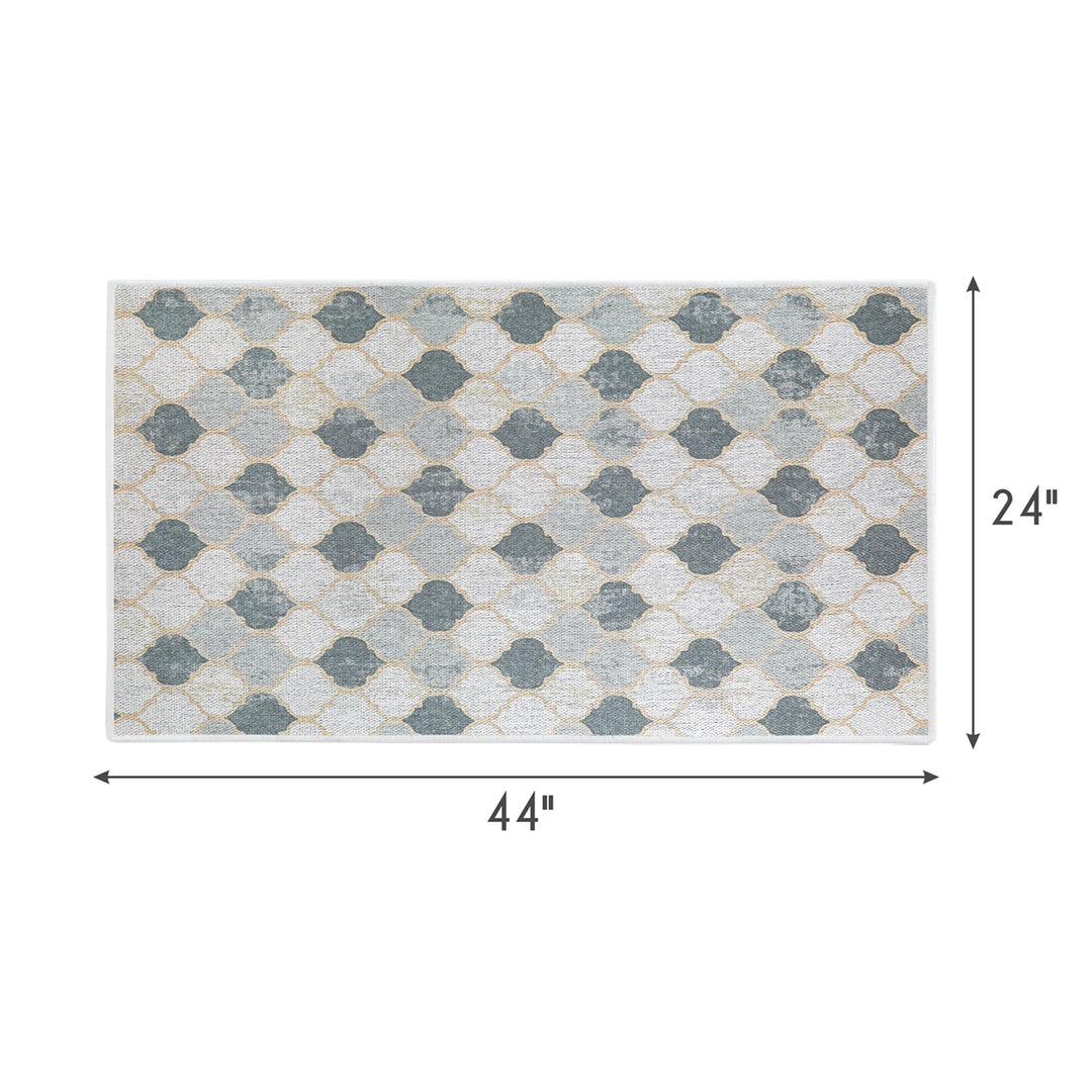 Moroccan Design Multipurpose Floor Mat | 24"x44" | Beige&Gray