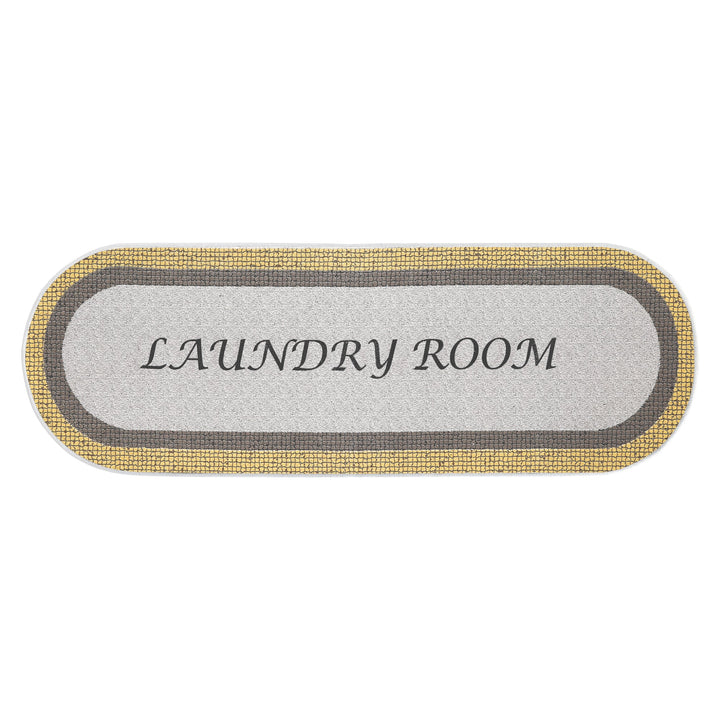 Non Skid Washable Laundry Room Rug Runner - 20" x 59" | Gray&Gold
