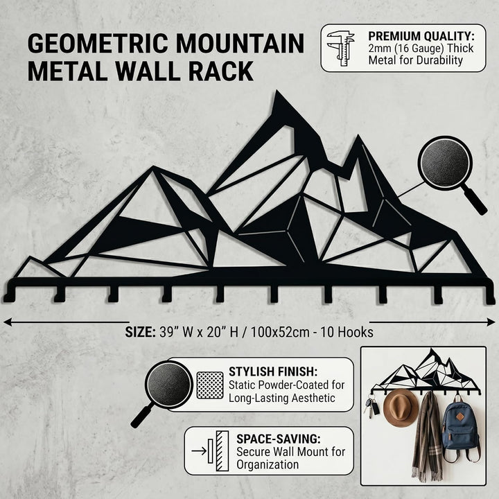 Porte-Manteaux en Métal Mountain, Cintre Mural